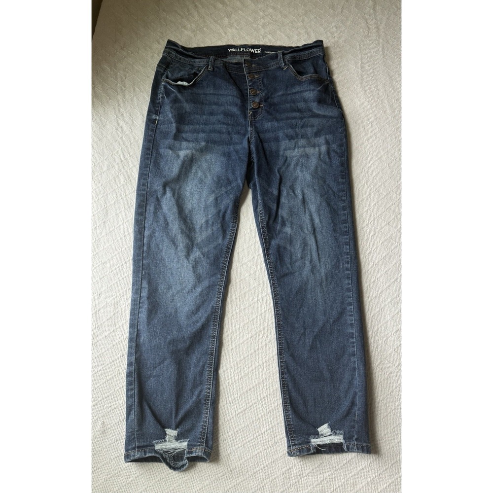 Wallflower Jeans The Flirty Curvy High Rise Button Fly Juniors 13 Blue Juniors